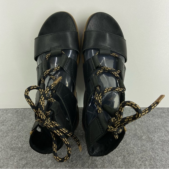 Sorel Torpeda Lace II Sandal Black Buttery Soft Leather Women's Size 8.5 - Picture 8 of 12